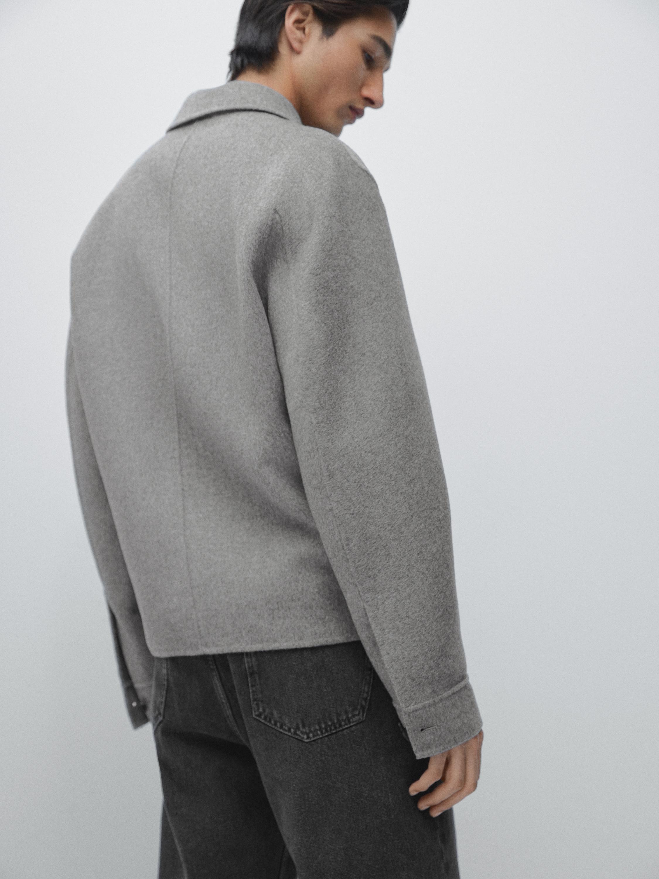 Wool blend overshirt with pockets